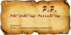 Pöstényi Polixéna névjegykártya